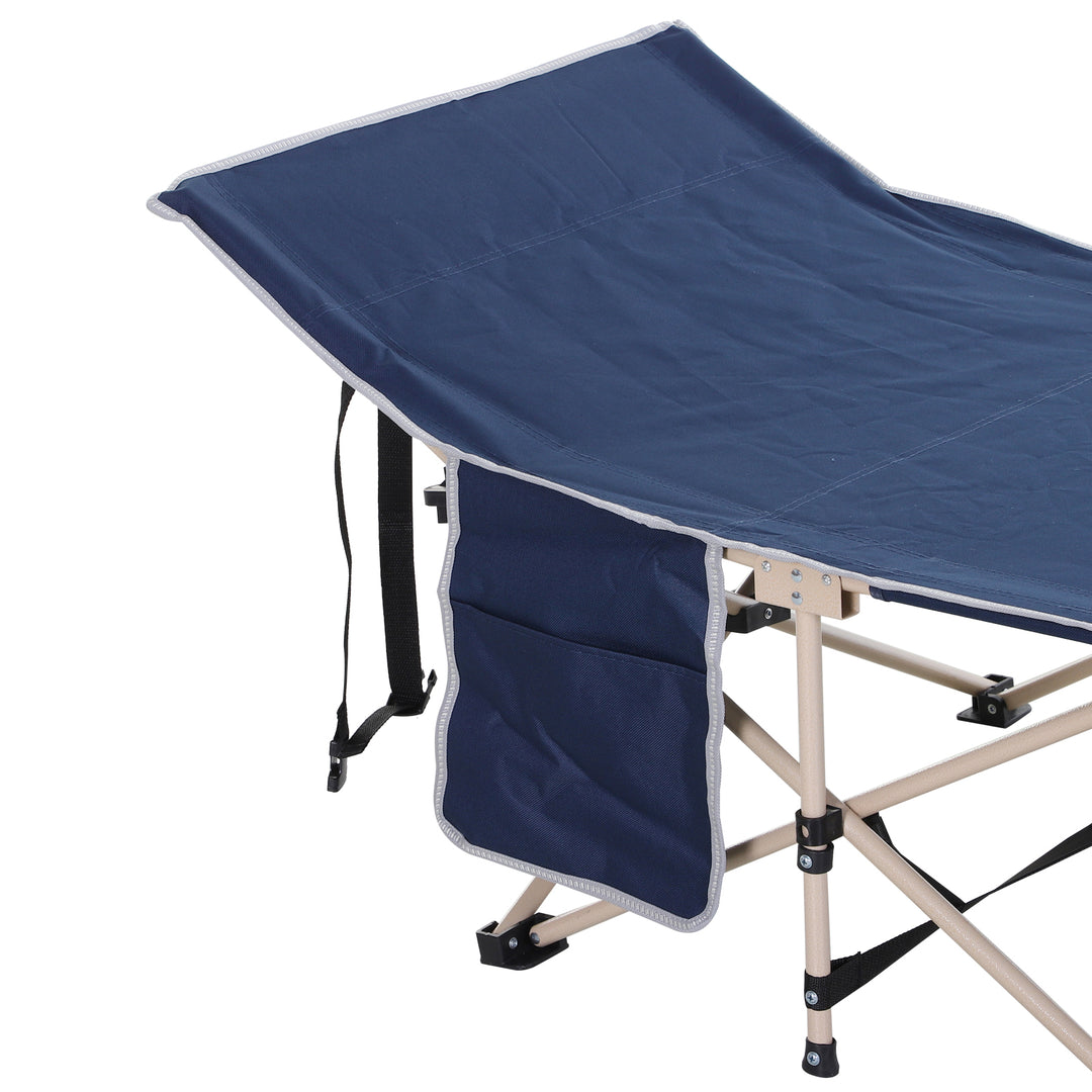 Feltseng, campingseng, foldbar, vejrbestandig, inklusive bæretaske, 190 cm x 68 cm x 52 cm, blå