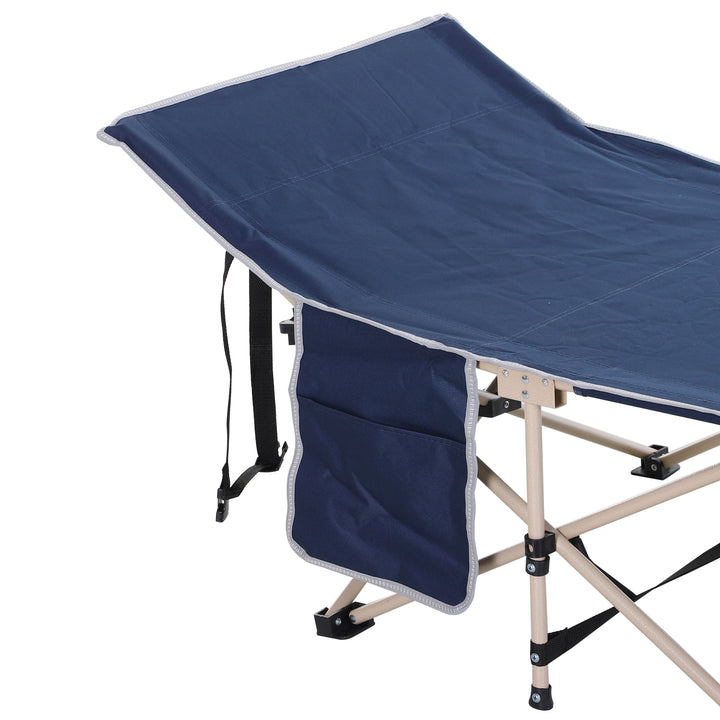 Feltseng, campingseng, foldbar, vejrbestandig, inklusive bæretaske, 190 cm x 68 cm x 52 cm, blå