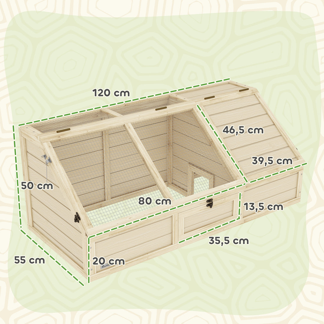 Skildpaddekasse, udendørs skildpaddeindhegning, bundløst design, let at åbne, skildpaddehus, natur