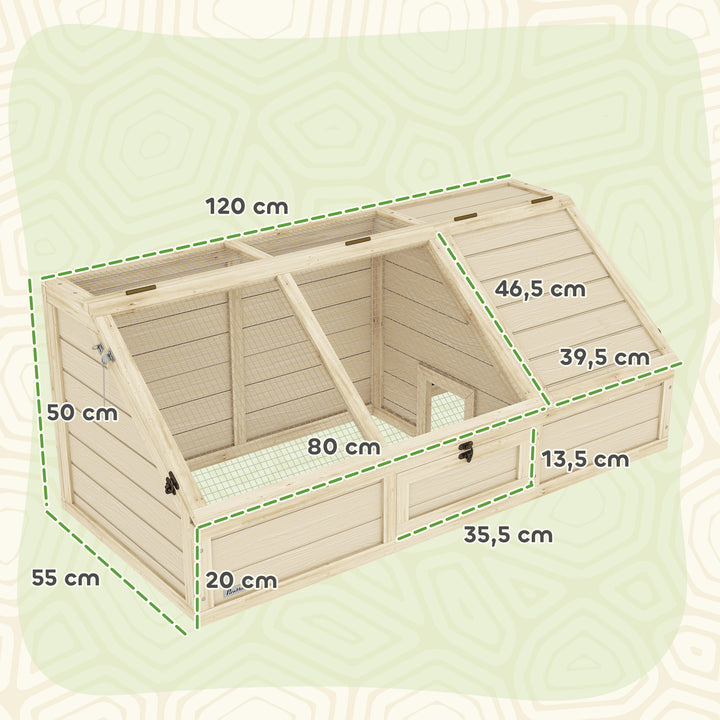Skildpaddekasse, udendørs skildpaddeindhegning, bundløst design, let at åbne, skildpaddehus, natur