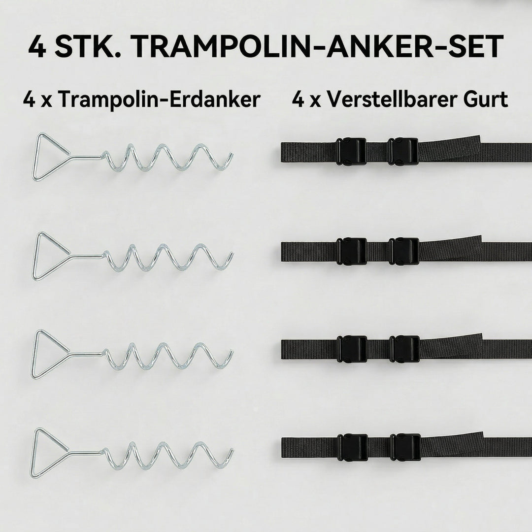 Jordankerskrue med trekantet håndtag til trampolin til 4 personer, 32 cm
