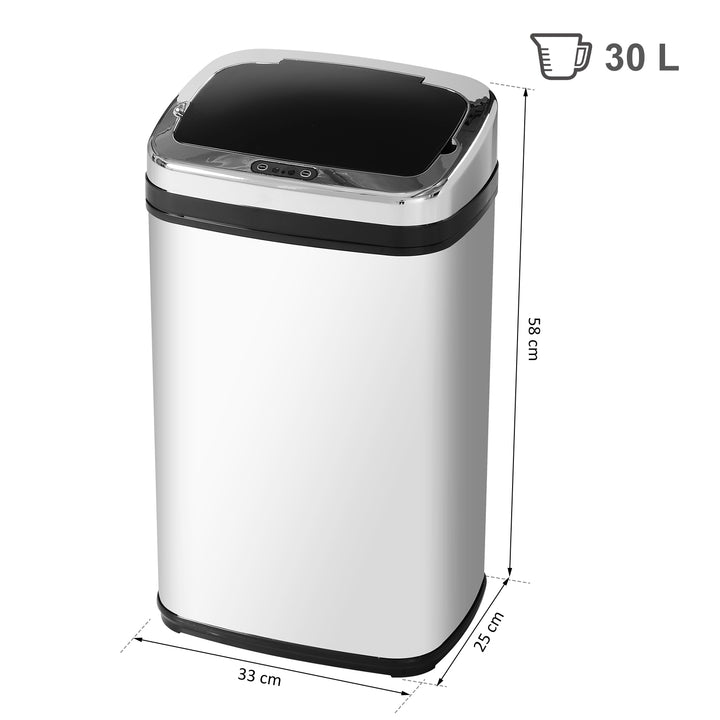 Rustfrit stål automatisk sensor skraldespand affaldsbeholder ir sensor med/uden indvendig spand rund firkantet (30l/kvadratisk)