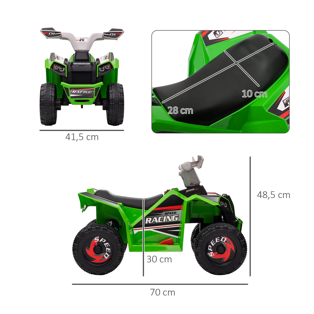 Elektrisk børne-quad, 2,5 km/t, frem- og bakgear, til 18-36 måneder, grøn