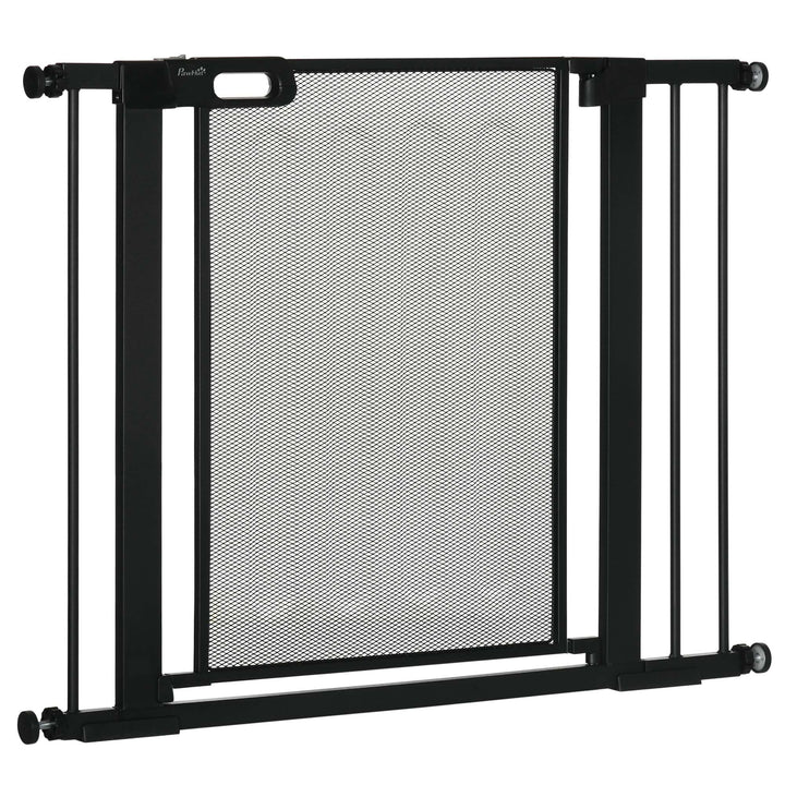 Trappegitter, kæledyrsgitter, hundegitter, justerbar fra 75 cm - 103 cm, sort