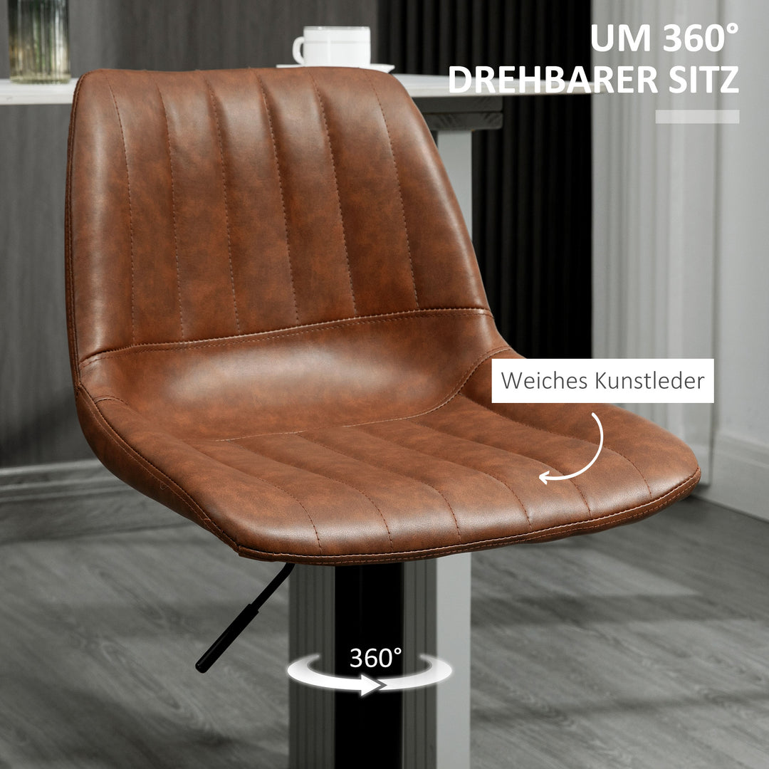 Barstolsæt med 2 i retrodesign, med fodstøtte, højdejusterbar, 43 cm x 49,5 cm x 111 cm