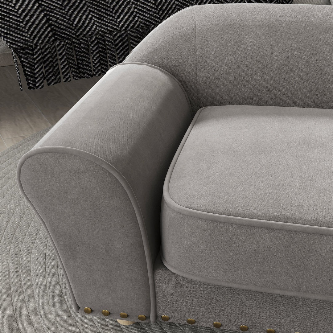 Hundesofa, hundeseng med nitter, tyk hynde, aftageligt betræk, skridsikre fodder, 86,5 x 52,5 x 33 cm, grå