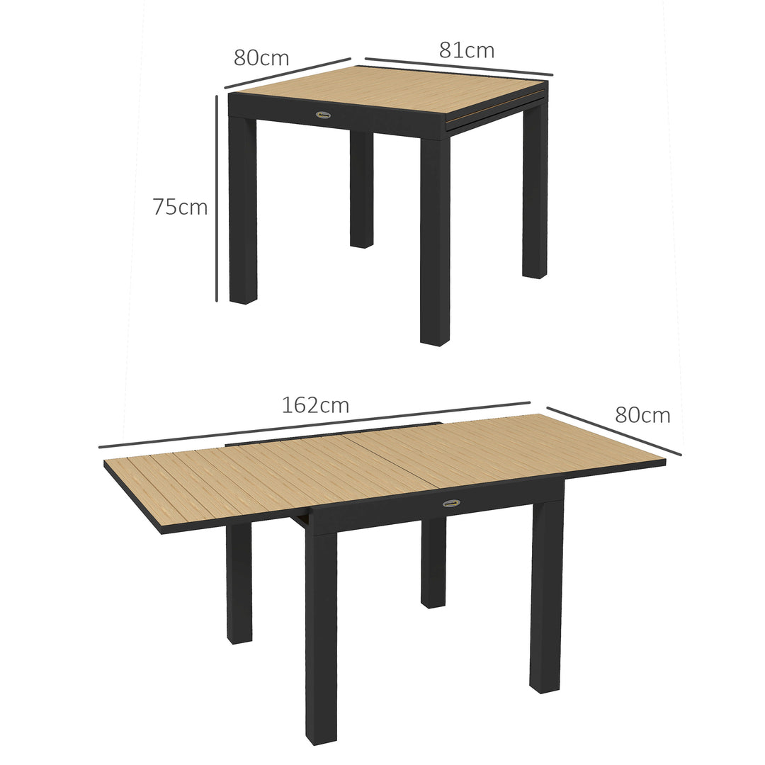 Havebord, udendørsbord, vejrbestandigt, 162 x 80 x 75 cm, gul