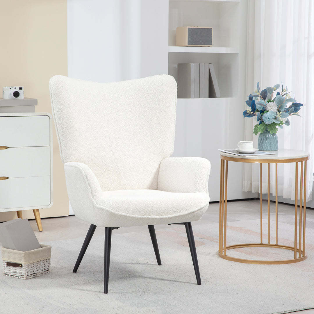 Polstret stol, moderne design, 71x77x102cm, cremehvid