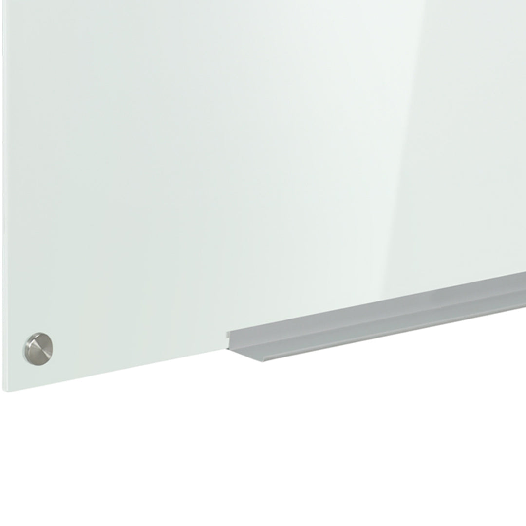 Glas whiteboard, memoboard, whiteboard, 4 penne, 6 magneter, 1 svamp, 1 bakke, hvid