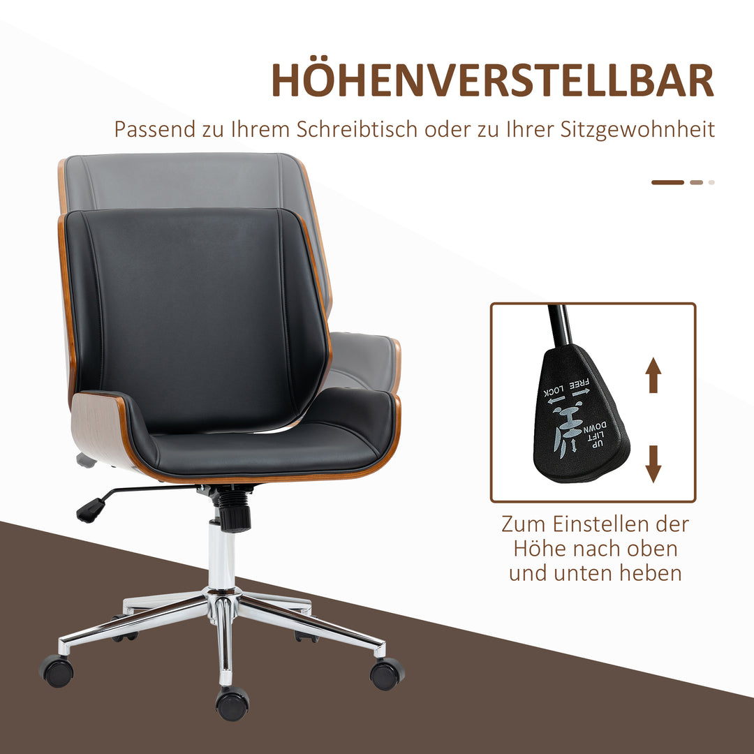 Kontorstol, computerstol, gyngefunktion, højdejusterbar, sort + sølv