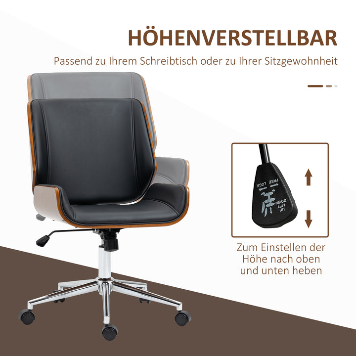 Kontorstol, computerstol, gyngefunktion, højdejusterbar, sort + sølv