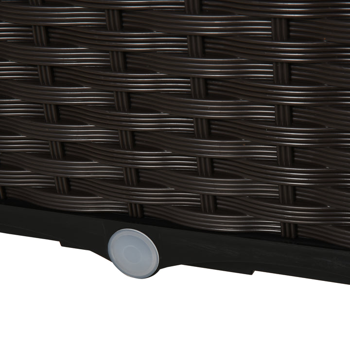 Højbed, plantekasse med drænhuller, blomsterkasse i rottinglook, plastik, brun, 40 x 40 x 44 cm