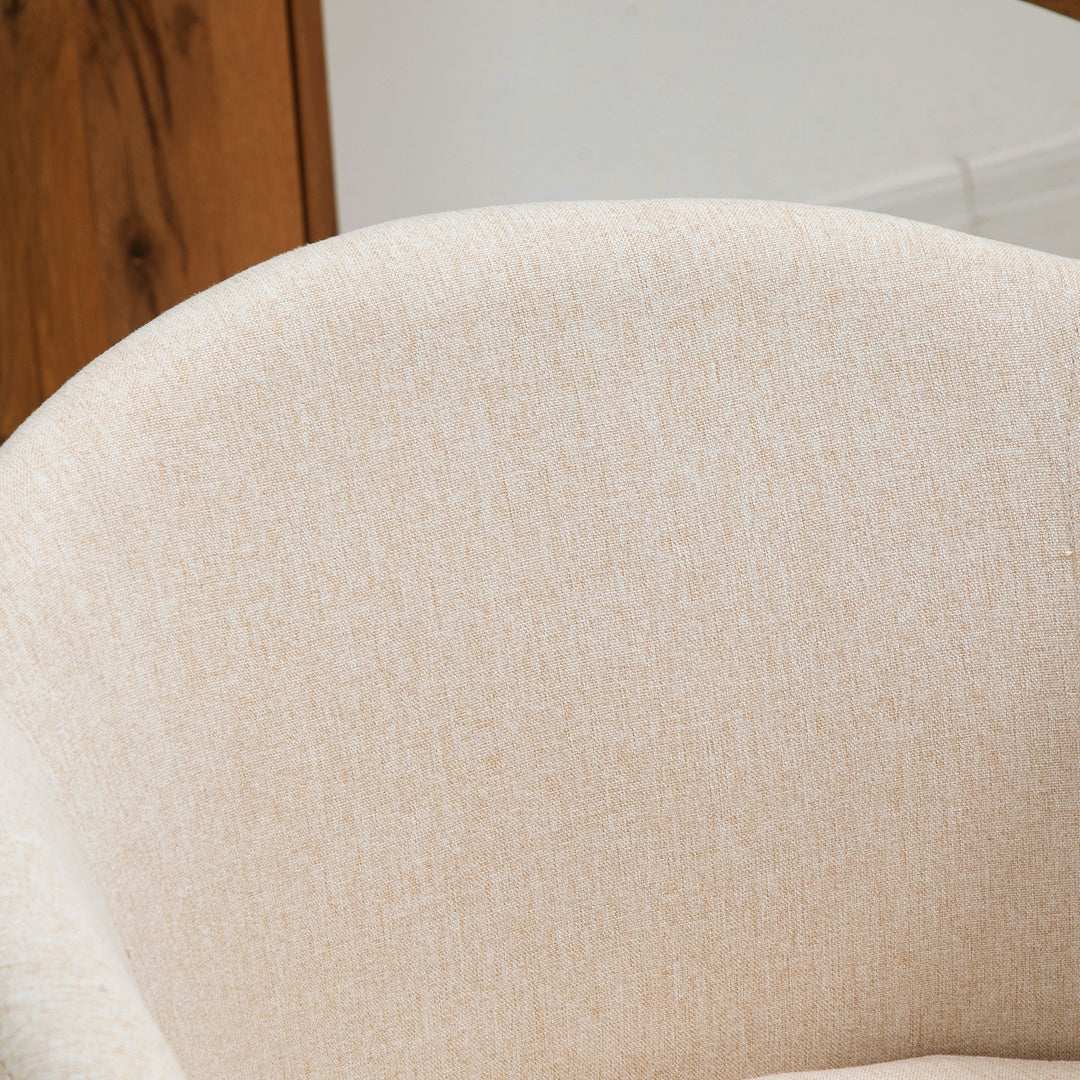Sæt med 2 polstrede stole, skandinavisk design, polstrede stole med træben, skridsikre puder, 150 kg vægtkapacitet, beige