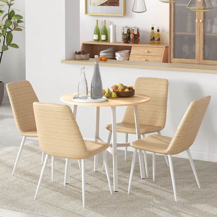Spisebord, industriel stil, afrundet design, stabilt op til 60 kg, 80 x 76h cm, naturtræ/hvid