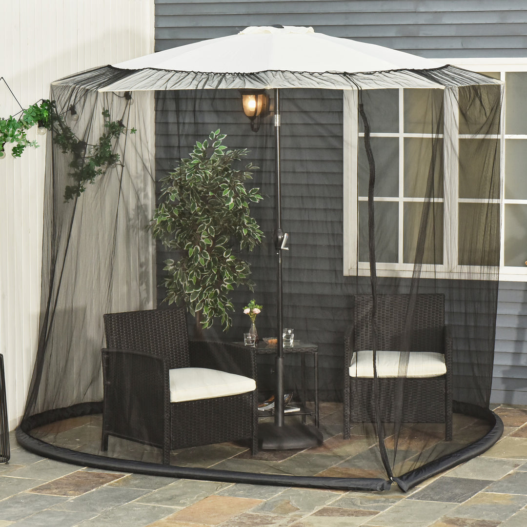 Myggenet til parasol, fluenet, myggenet, sort, Ø3 x H2,3 m
