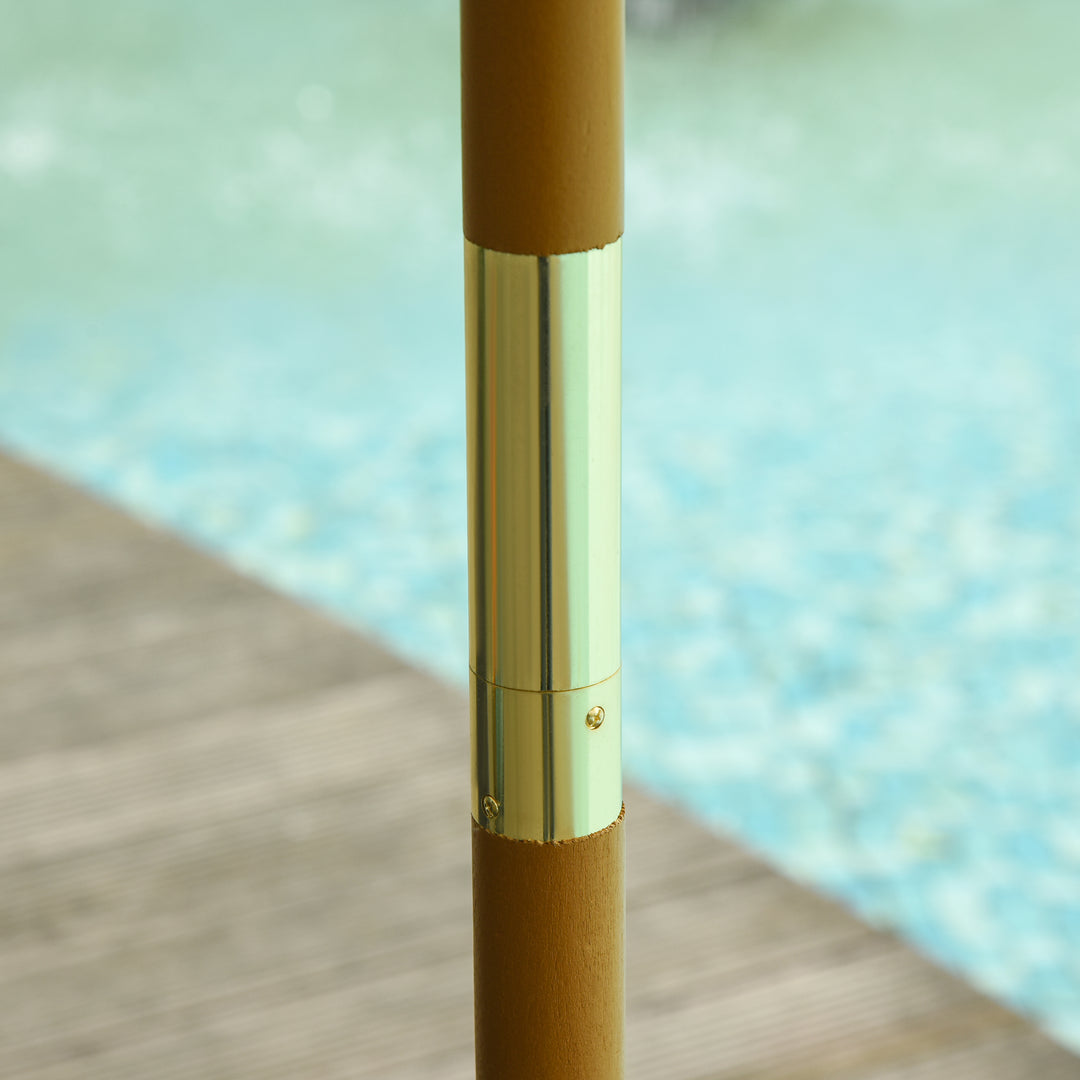 Træparasol 300 cm, træparasol, haveparasol, balkonparasol, bambus, grå