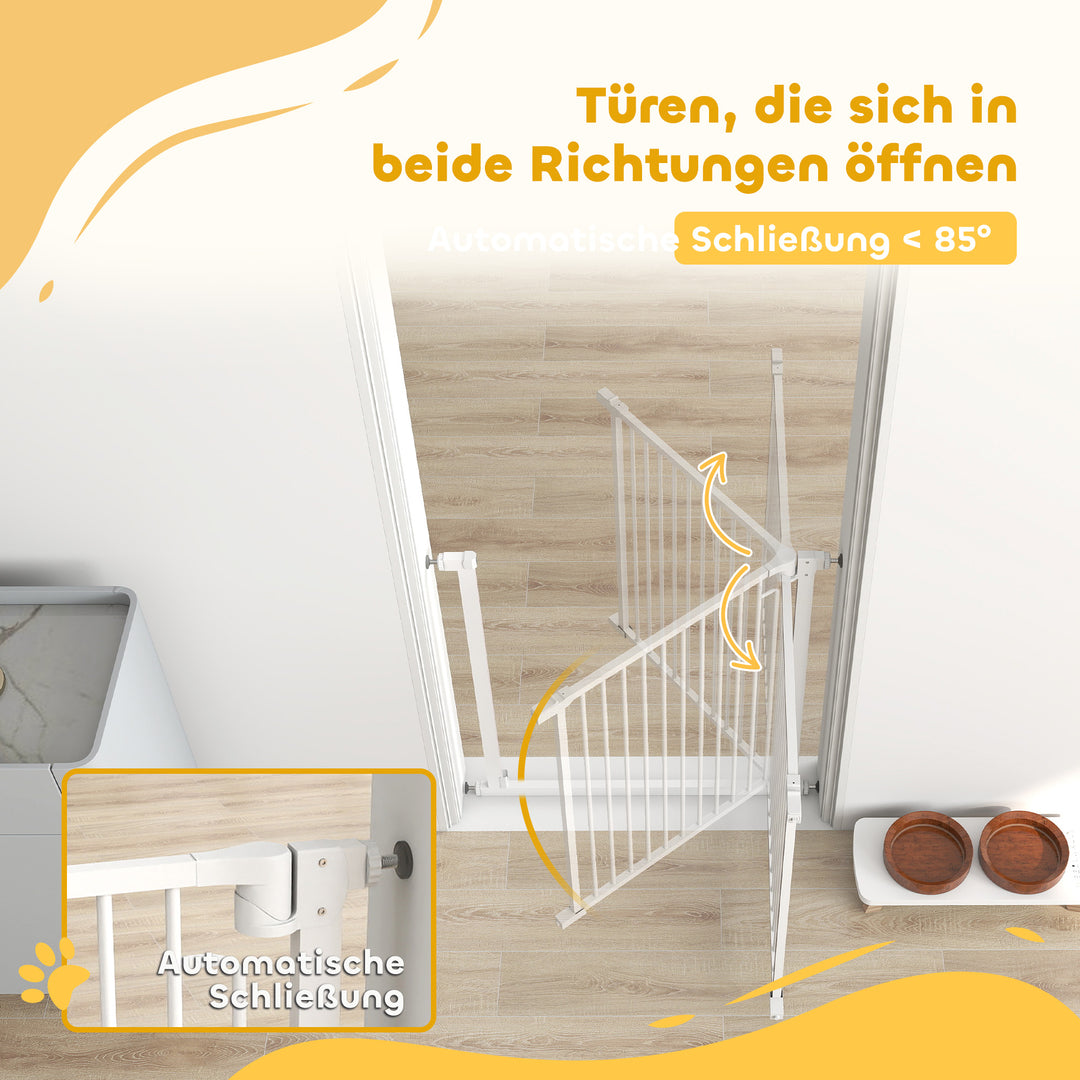 Trappeport, barriereport uden boring, med automatisk lukning til børn, køkken, trappe, 76-80 x 76 cm, hvid