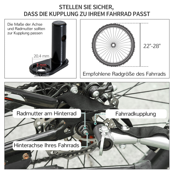 Foldbar cykeltrailer med kobling, transportvogn lasteevne op til 40 kg, transporttrailer til cykelhåndvogn 140 x 88 x 60 cm