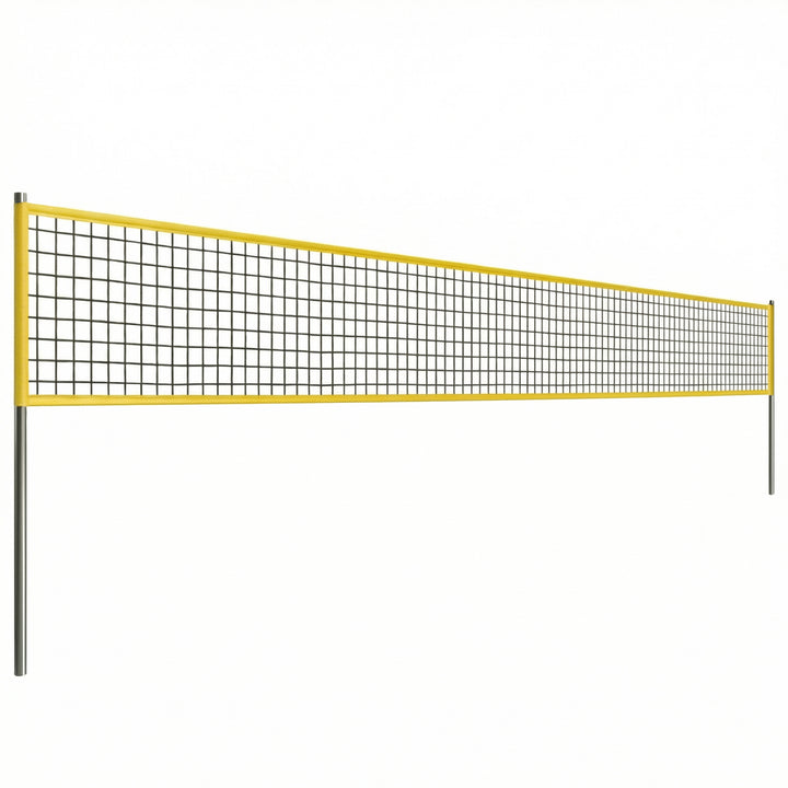 Bærbart volleyballnetsæt med højdejusterbare stålstolper og bæretaske, 950 x 100 x 248 cm, sort