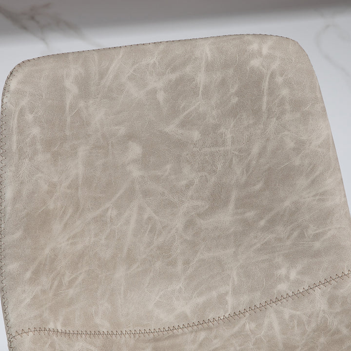 Sæt med 2 retro barstole, højdejusterbare, drejelig, kunstlæder, 42 x 48 x 91-112 cm, beige