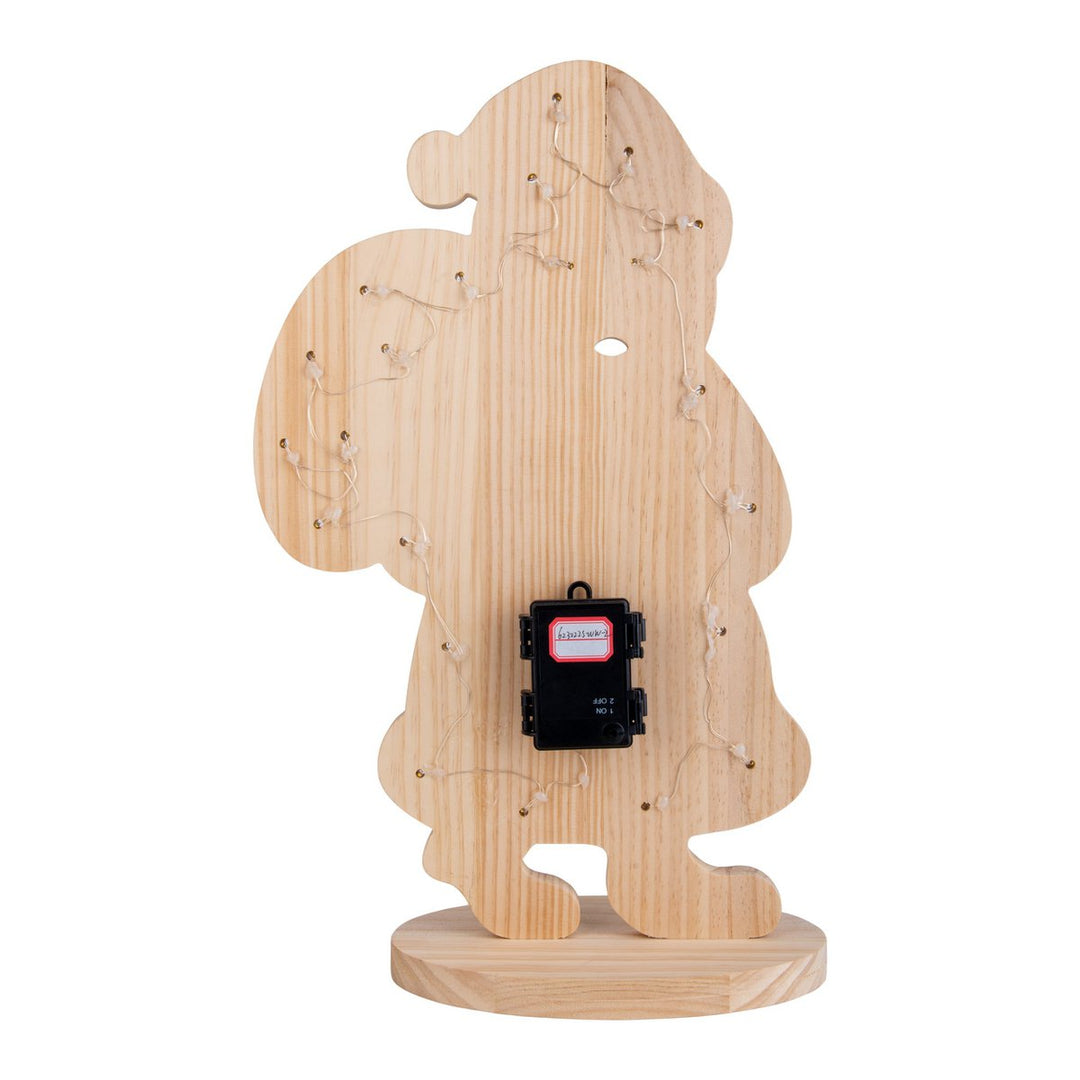 LED Wood Decolum "Santa" Stor, julepynt lavet af træ i naturen, med fast bygget - In Lyss, til det udendørs område - Klassisk - Dekoration - Træ - Natur - Ingen information - Juledekoration udenfor