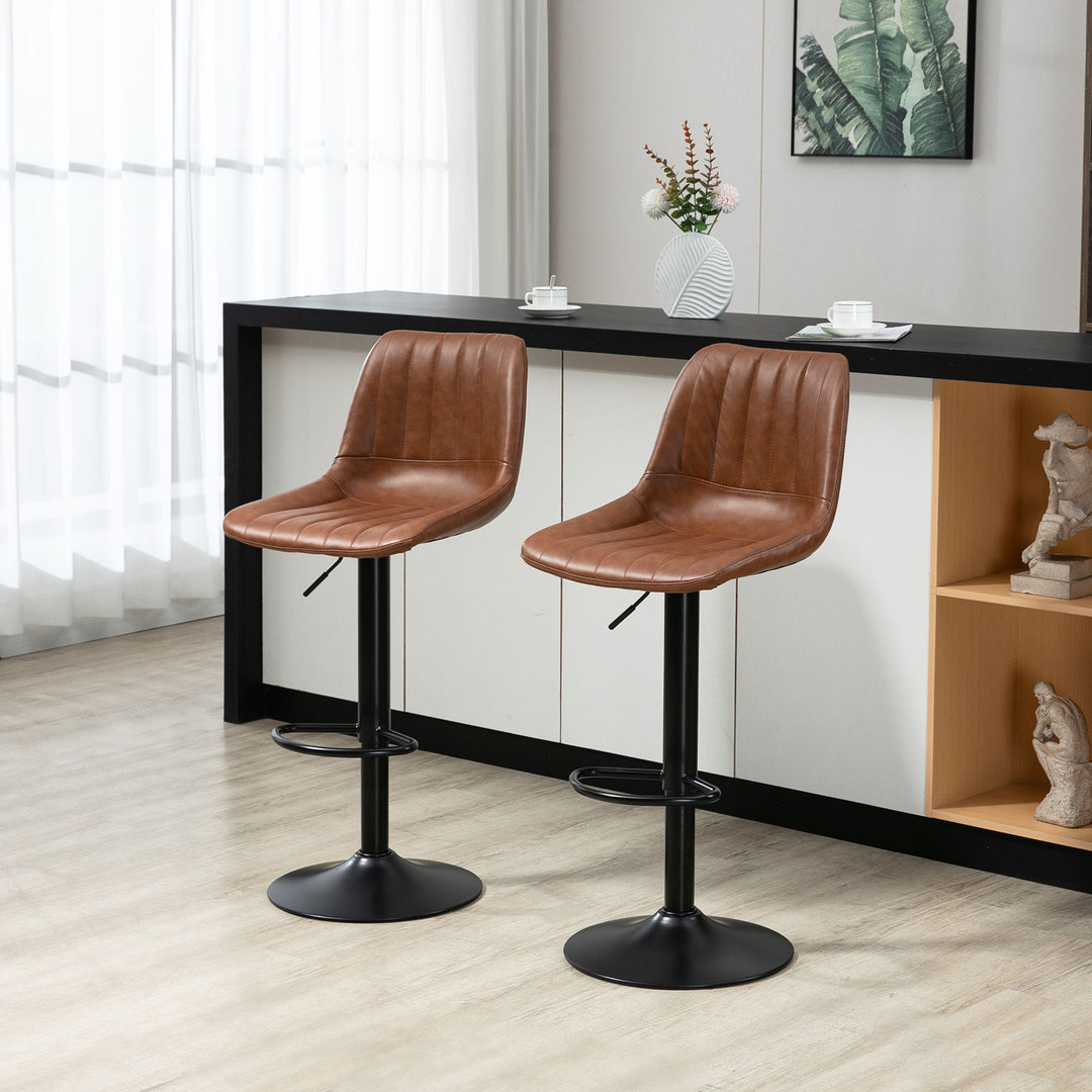 Barstolsæt med 2 i retrodesign, med fodstøtte, højdejusterbar, 43 cm x 49,5 cm x 111 cm