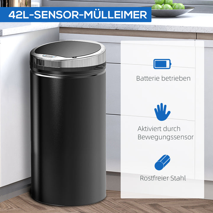 42 L sensor skraldespand, automatisk affaldsbeholder, rustfri stål køkkenspand med infrarød sensor, til køkken, spisestue