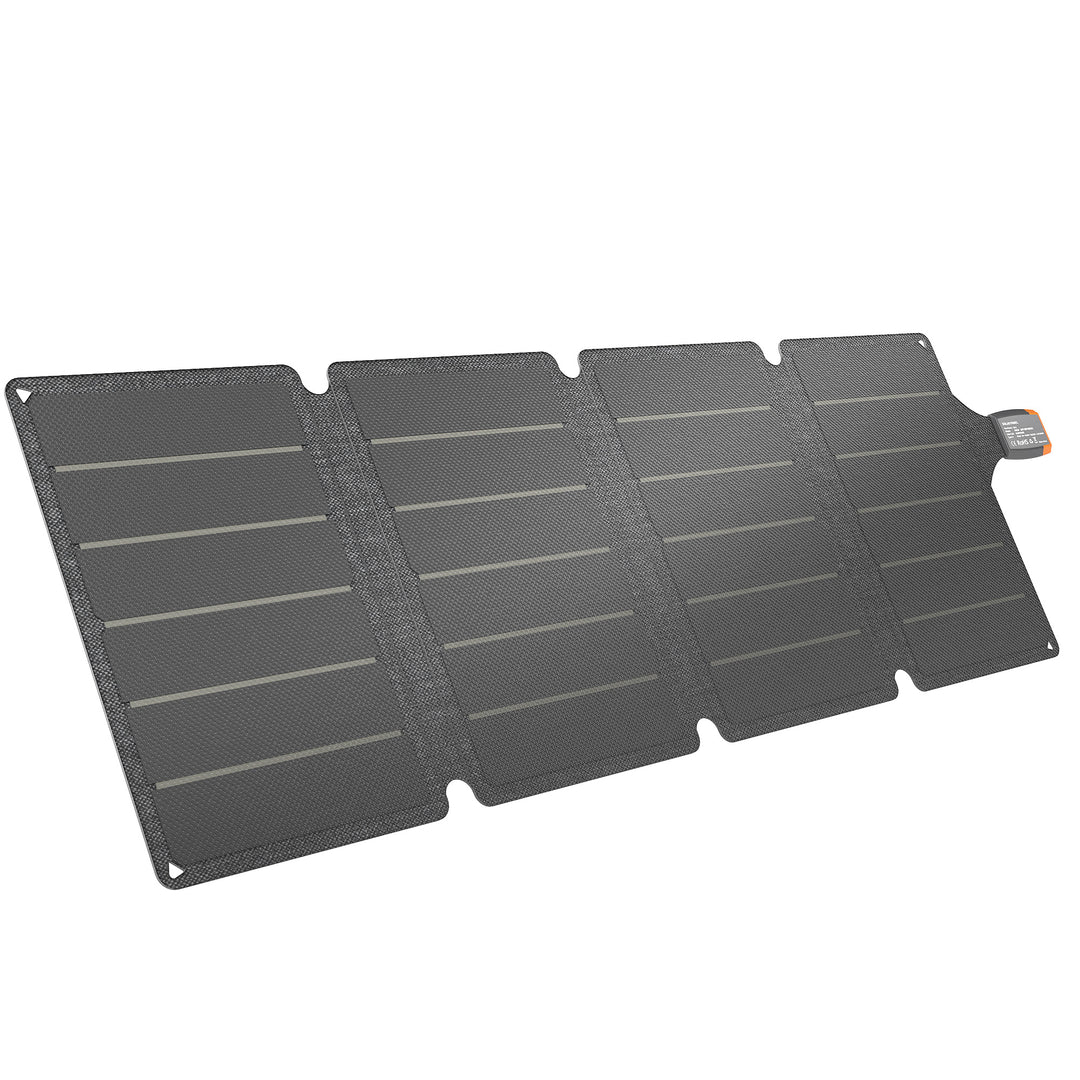 Bærbart solpanel, 36W hurtigopladning, vandtæt, foldbar, oplader, grå