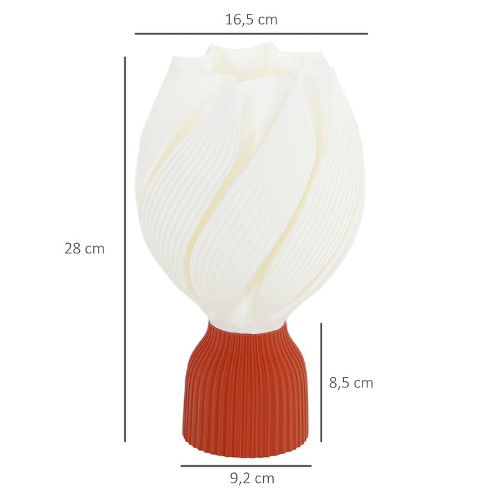 3D-printet lampe med kronbladsformer, plastik, energieffektiv, hvid