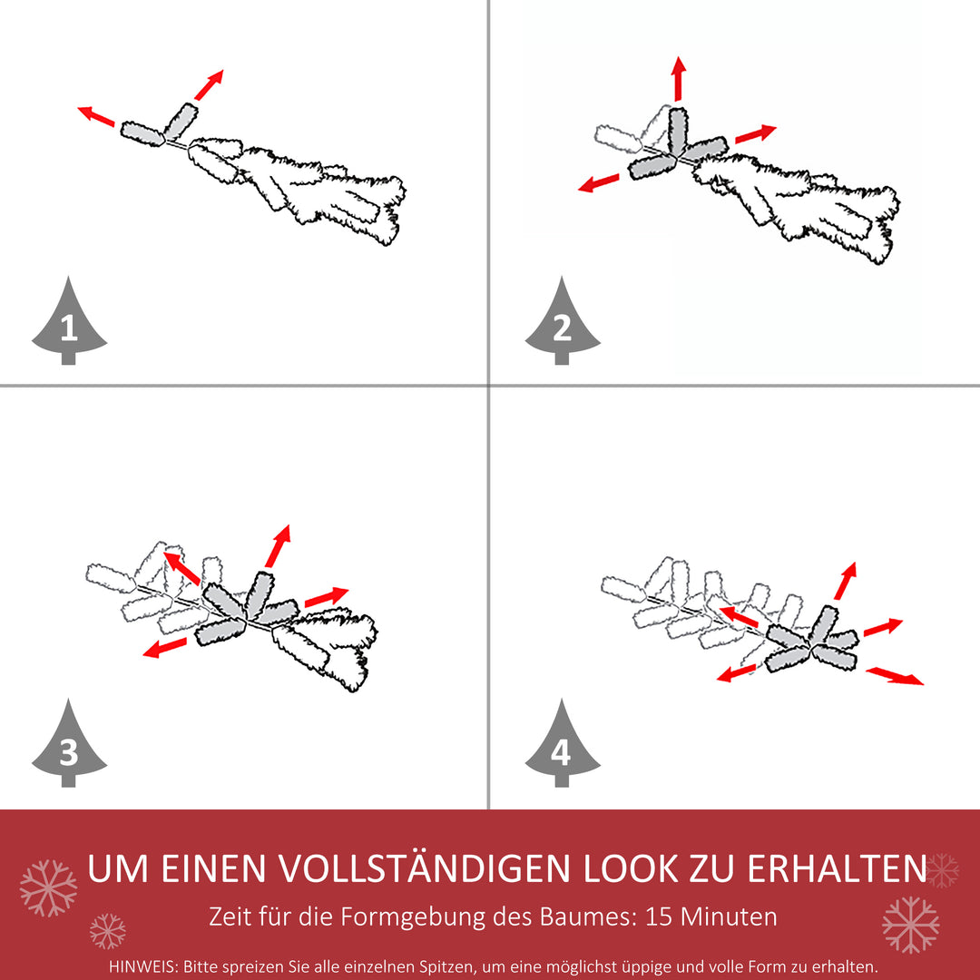 Kunstigt juletræ 180 cm, kunstigt grantræ med 390 spidser, juletræ, juledekoration til indendørs brug