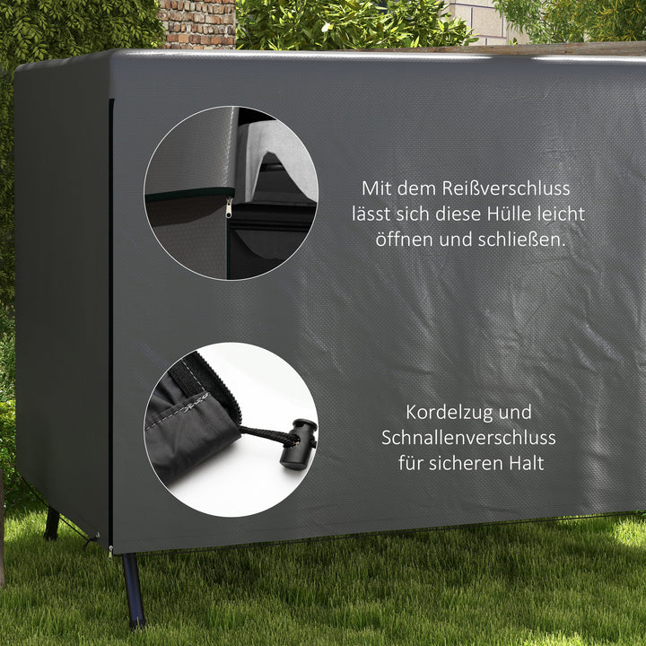 Havemøbelovertræk, beskyttelsesovertræk til havemøbler, 215 cm x 155 cm x 150 cm, mørkegrå