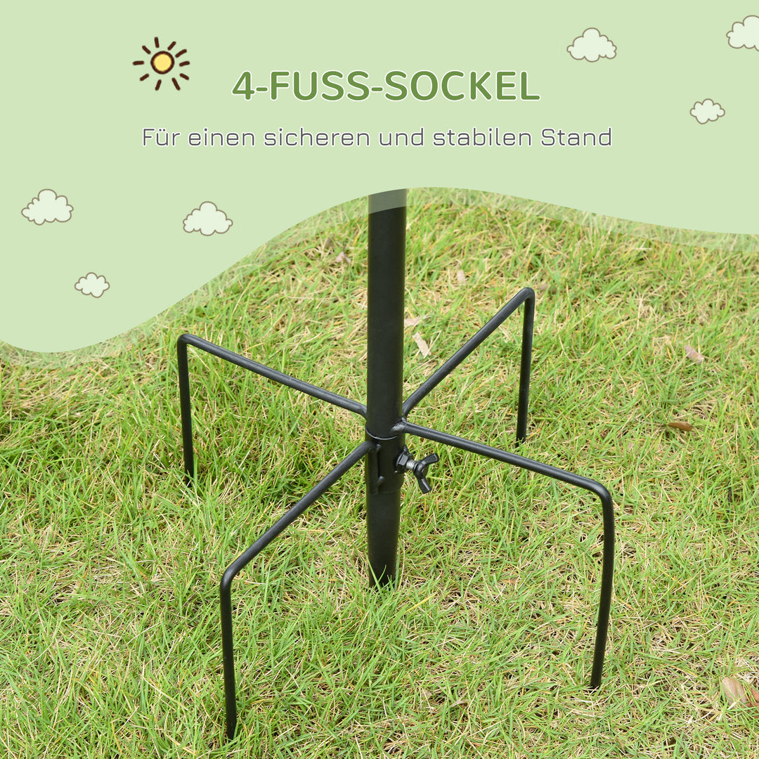 Fuglefoderstationssæt af stål, højde 208 cm, inklusive 4 kroge, fuglebad, foderplade, komplet fodersøjle, fuglefoderstation, sort
