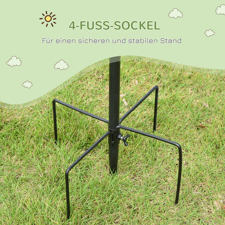 Fuglefoderstationssæt af stål, højde 208 cm, inklusive 4 kroge, fuglebad, foderplade, komplet fodersøjle, fuglefoderstation, sort