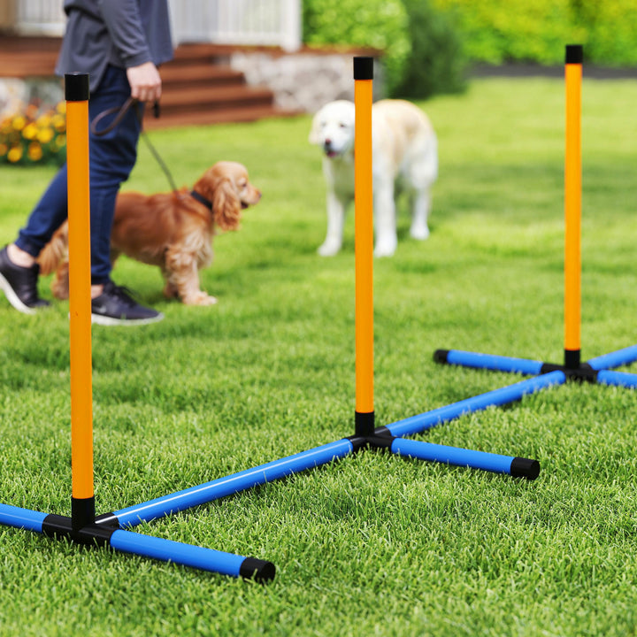 Agility set hunde 7-delt agilityudstyr til hundetræning plug-in forhindringssæt til legetræning