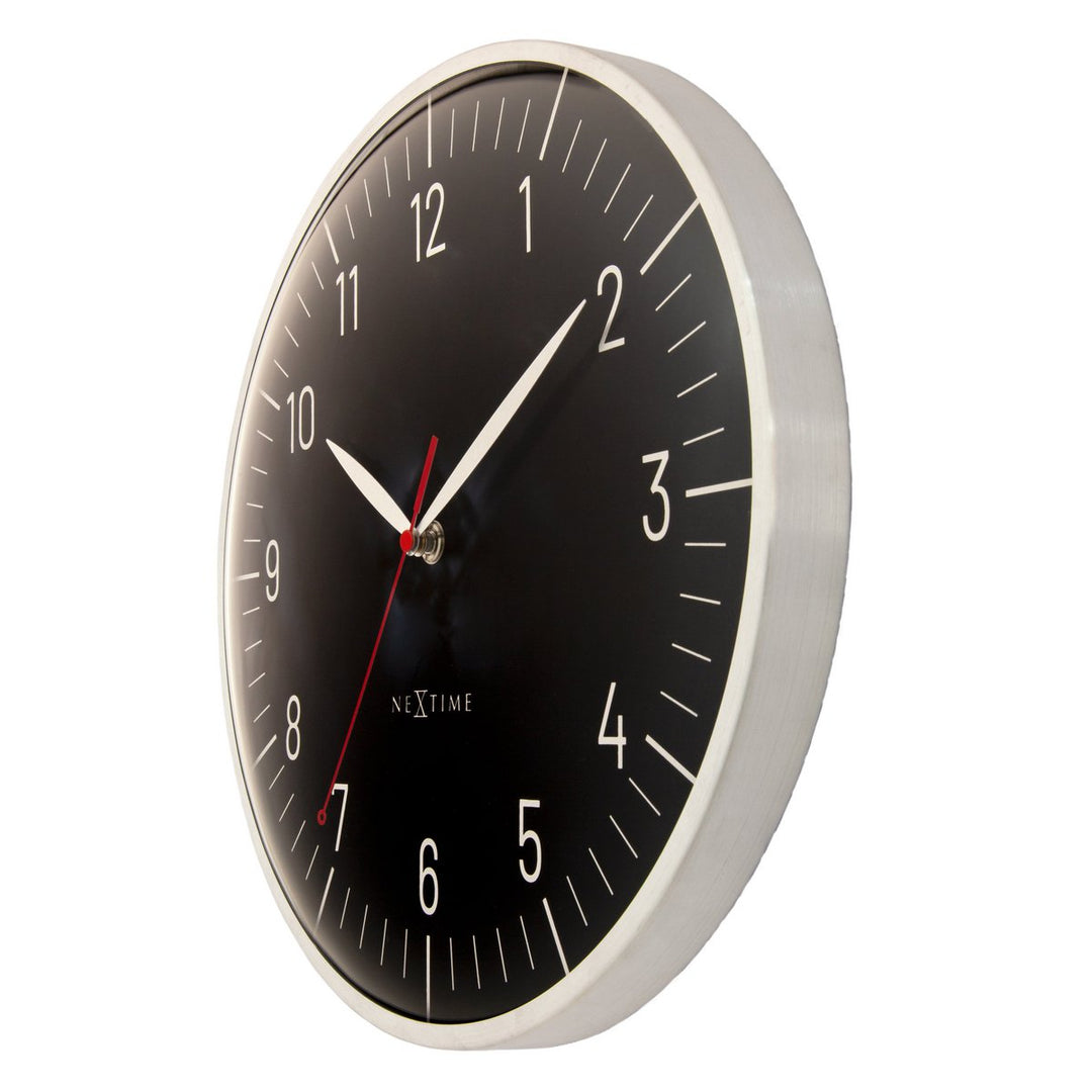 Vægur 30,5 cm-Silent-Dome-linse-Aluminium(urkasse og urskive)-NeXtime 'Frankfurt'