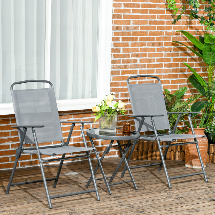 Udendørs bistromøbelsæt til haven, sammenklappeligt bistrosæt, 53,5 cm x 64 cm x 93 cm, lysegrå