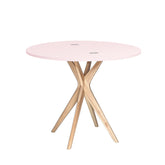 JUBI Halvrundt udtrækkeligt bord diam. 90cm Powder Pink