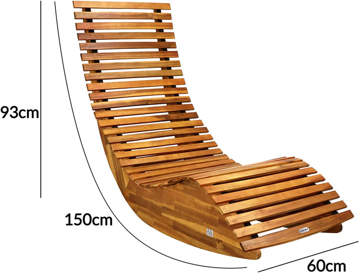 Liggestol gyngestol akacie 150x60x93cm FSC®-certificeret