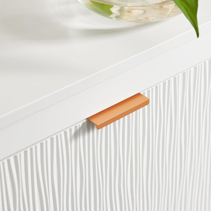 Smalt hvidt skoskab med 4 klaplåger – 8 opbevaringsrum til 16–24 par sko, ideel til entré og gang, 104 × 82 × 23 cm