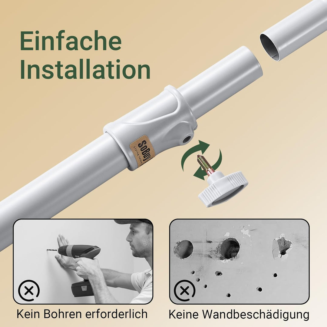 Teleskopisk tøjstativ, robust tøjstang, justerbar åben garderobe til soveværelse, garderobestativ, lysegrå