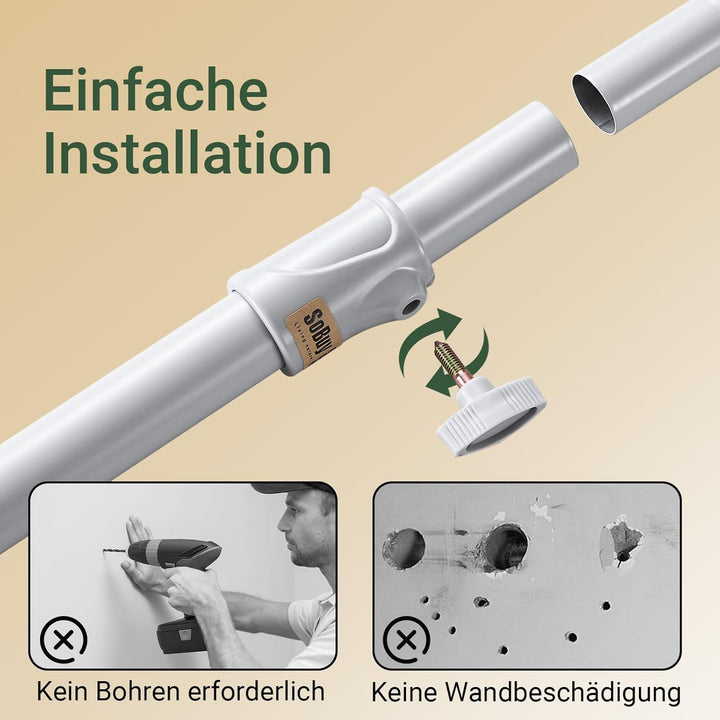 Teleskopisk tøjstativ, robust tøjstang, justerbar åben garderobe til soveværelse, garderobestativ, lysegrå
