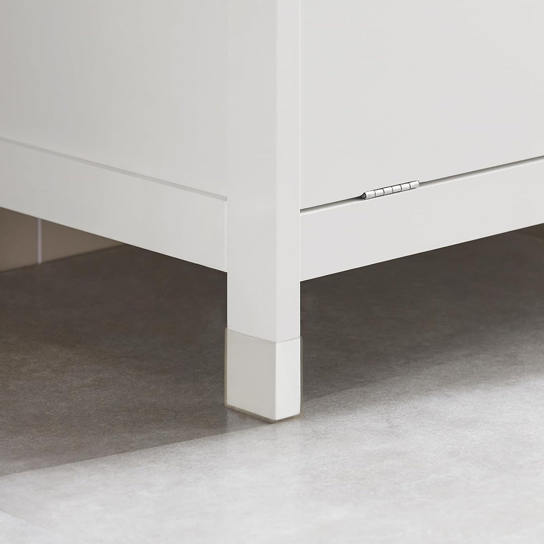 Kommode med indbygget vasketøjskurv til badeværelset, hvid (B80 x D38 x H90 cm)