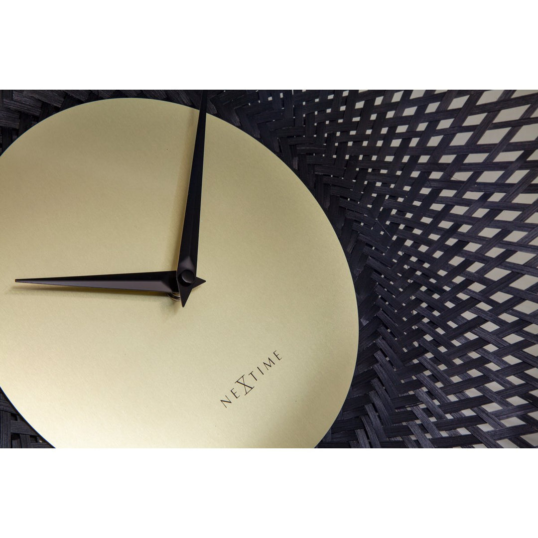 Vægur 60 cm-Silent-Brown/Sort-Bamboo-NeXtime 'Vortex'