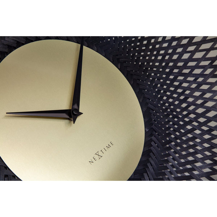 Vægur 60 cm-Silent-Brown/Sort-Bamboo-NeXtime 'Vortex'