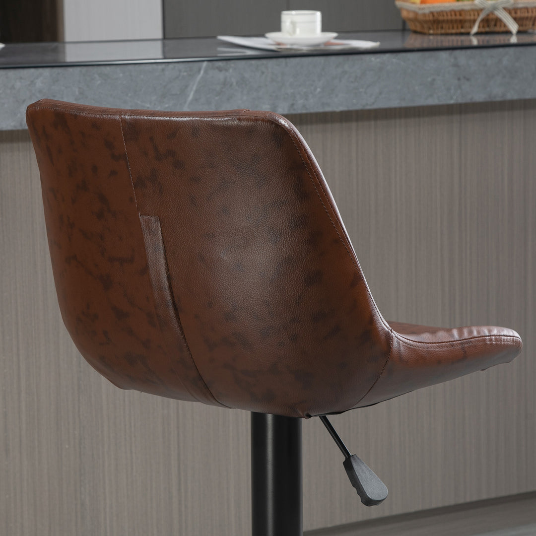 Sæt med 2 barstole, højdejusterbare, inklusive fodstøtte, 46,5 cm x 50 cm x 108 cm, sort + brun