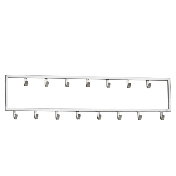 Vægmonteret metalknagerække, sølv, 80x20x4 cm, designer-knagerække til gangen, knageskinne i stål, vægpanel, knagerække, knagerække til gangen