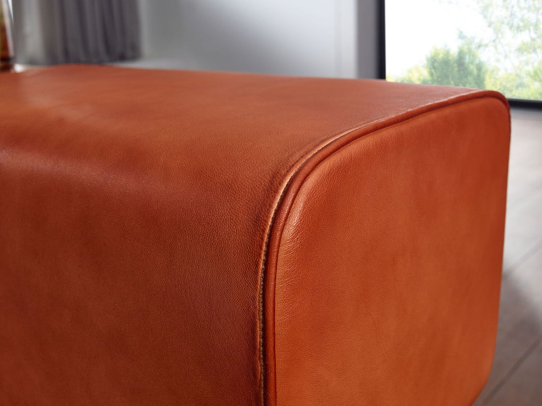 Designer springbænk til hest, brun, med skuffer, 120x56x30 cm, gymnastikbænk i ægte læder med opbevaring, garderobebænk, fodskammel, springhest, gymnastikbænk