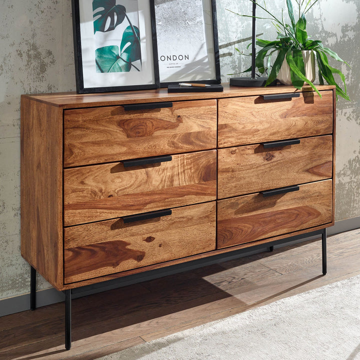 Kommode 117x80x42 cm massivt sheeshamtræ