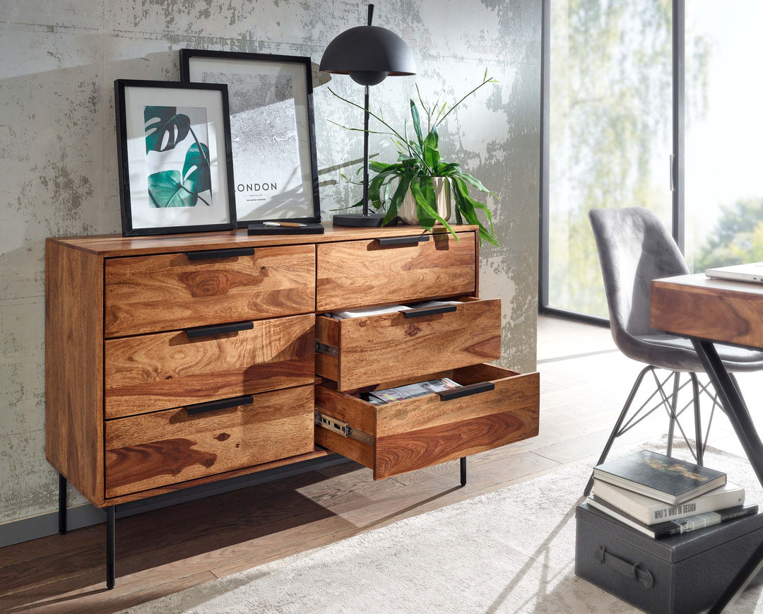 Kommode 117x80x42 cm massivt sheeshamtræ