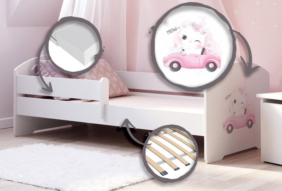 LUK børneseng 140x70 med gelænder - KOT